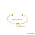 Detalle técnico del brazalete de nudo de acero inoxidable dorado de 2mm con un diámetro de 65mm - Dorado (KB207035-Z)