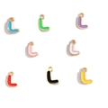 L-shaped alloy alphabet pendants with colorful enamel finish in 8 diverse vibrant colors - Letter L / Black