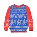 Christmas party napkin set in festive sweater shapes with red and blue snowflake patterns - Red and Blue Gingerbread Man Christmas Sweater Napkins