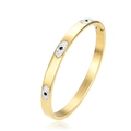 Bracciale rigido dorato da donna con cristalli scintillanti e finitura lucida - Oro