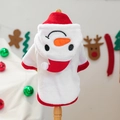 Felpa con cappuccio da pupazzo di neve bianco per animali con naso a carota e bordi rossi - XS / Stile Pupazzo di Neve di Natale
