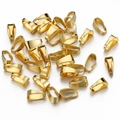 Polished golden stainless steel pendant pinch bails for DIY necklace making - Smooth-3.4*7mm / Gold