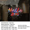Hello 2026 fireworks Christmas window cling sticker in UV static transparent print - Small / Xnuv-2360