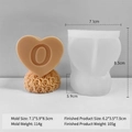 Number 0 rose bear silicone mold for DIY candles and soaps with heart-shaped floral base - Letter O Mold J-0604
