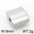 DIY Schmuck 9mm Silber quadratische Perle aus Edelstahl für Armbandherstellung - Stahlfarbe