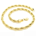 Collana a corda dorata in acciaio al titanio con chiusura a moschettone sicura ed elegante - 8mm / Oro / 50cm