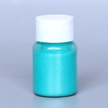 Mint green pearlescent mica powder in clear bottle for DIY slime and resin art - Pearl Powder #15 Gold Green