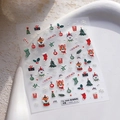 3D-Relief Weihnachts-Hunde-Nagelsticker TS-3886 mit festlichen Corgis und Huskies Motiven - TS-3886 Weihnachts-Hunde-Relief