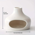 White ceramic Palo Santo burner holder with dimensions 9.7 cm height and 12.5 cm width - White Bun Shape
