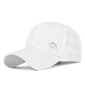 White quick-dry baseball cap featuring mountain logo, side ventilation holes and curved brim - Adjustable / White