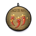 Sac chauffe-tortilla Cinco de Mayo avec motifs piments et boucle de suspension noir - Piment