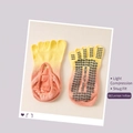 Five-toe tie-dye yoga socks with non-slip heart grips and cutout in yellow-orange gradient - 36-42 / Lemon Yellow Gradient