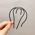 Minimalist black U-shaped metal hair fork for elegant bun hairstyles and daily hair styling - ABS / 6-Teeth Hair Fork C