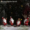 Set of 4 vintage Santa Claus resin figurines in classic red and white Christmas decor - Santa Claus Set (Set of 4)