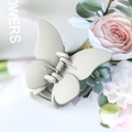 Elegant matte grey butterfly hair claw clip for women stylish hair styling accessory - Light Gray