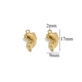Golden stainless steel fish pendant for jewelry making with detailed size measurements - Gold Fish-544