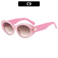 Women's cat-eye sunglasses with translucent pink frames and brown gradient lenses - C9-Pink Frame Gradient Tea Lens