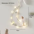Decorazione fata della luna luminosa con luci LED calde e stelle argentate - Luna Bianca con Luce LED