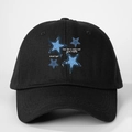 Detailed embroidery of blue denim star on high-density black cotton baseball cap - One Size / Black