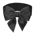 Elastic wide belt with a large black bow ornament for women's dresses and accessories - 80cm Extended / Black