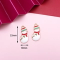 Christmas snowman alloy enamel charms with red scarf and hat 22x10mm for DIY jewelry - Santa Face