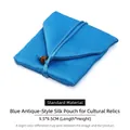 Bolsa de satén azul para joyas con cuenta de madera y medidas de 9,5x9,5 cm para anillos - Azul / 9.5*9.5cm