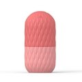 Pink gradient facial ice roller with silicone wave texture and max line indicator - New Bag Pink