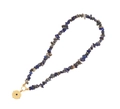 Collana artigianale in pietre naturali blu e bianche con un ciondolo dorato - Stile Chiusura a T in Pietra Naturale Irregolare (3#)