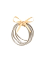 Set di cinque braccialetti flessibili in PVC con glitter oro champagne e fiocco di seta - Set di braccialetti glitter champagne con fiocco (30027)