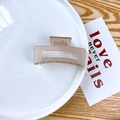 Matte light coffee square hair claw clip for thick hair in Korean minimalist style - Jelly Coffee