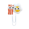 Cute cartoon fried egg and bacon paperclip bookmark made of silicone and metal - 4112-05 Egg and Bacon