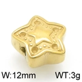 Golden stainless steel five-pointed star bead with embossed dots, 12mm width and 3g weight - Dotted Star Bead Style (KLJ3641-Z)