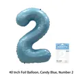 40-inch candy blue number 2 foil balloon in professional retail card packaging - Number 2 / 40 Inch / Candy Blue