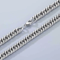 Polished silver stainless steel curb chain necklace with a classic lobster clasp - 9mm Lobster Clasp