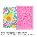 Molde de silicona rosa 19-312 con motivos florales en relieve para fondant y arcilla - Estilo 1 / Rosa