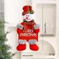 Plush Christmas snowman pendant with Merry Christmas sign, size 20x10cm holiday decor - Plaid Hat/Merry Christmas Sign / Style B Snowman