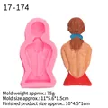 Stampo in silicone rosa per figura di ragazza in bikini di schiena per fondente - N.4 Donna-Rosa