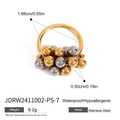 Titanium steel ring with clustered gold and silver metallic spheres, 1.66cm width - Small Cluster / Gold and Silver Two-tone