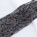 Strands of 2mm black AB electroplated faceted crystal beads for DIY jewelry making - 2mm (Approx. 210 Beads per Strand) / Black Purple Red