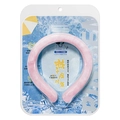 Pink marble pattern PCM cooling neck ring in U-shaped design for heat relief - 28°C Blister Packaging / Pink