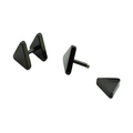 Orecchini a triangolo neri opachi in acciaio inossidabile con chiusura a vite a manubrio - Nero 6MM