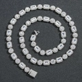 Detailansicht der Tennis-Halskette mit Silberbasis und funkelnden Zirkonia-Steinen - 7-Zoll-Armband (ca. 18 cm) / Silber