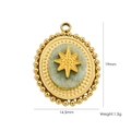 14K gold plated oval pendant with light green stone and 19mm star charm detail - 40 Oval Amazonite