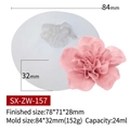 Silicone flower mold for DIY resin and wax candles with pink petal floral finish - Pink Flower ZW-157