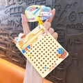 Yellow portable cat-themed magnetic steel ball drawing board keychain with cute kitty design - Yellow Cat