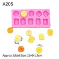 Pink silicone mold with 10 cavities for mini cookie and donut shaped crafts - 3# (Instant Noodle) / Pink