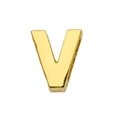 DIY 8mm golden metallic letter V charm accessory for keychains and jewelry - Letter-V / 8mm (Inner Diameter)