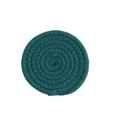Dark green braided cotton rope coaster in a circular spiral design for table heat protection - Dark Green