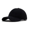 Classic black faux suede baseball cap with a minimalist finish for a sleek look - Black