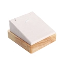 Solid wood necklace display stand with beige fabric surface for jewelry counter display - Off-white Velvet